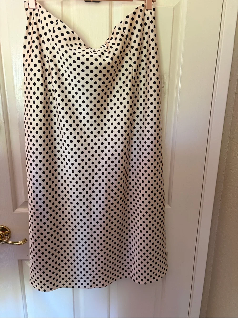 J. Crew Beige and Black Polka Dot Skirt